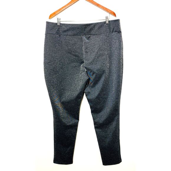 Jaclyn Smith Metallic Sparkly Skinny Stretch Dress Pants Holiday Chic Look XXL - Picture 2 of 6